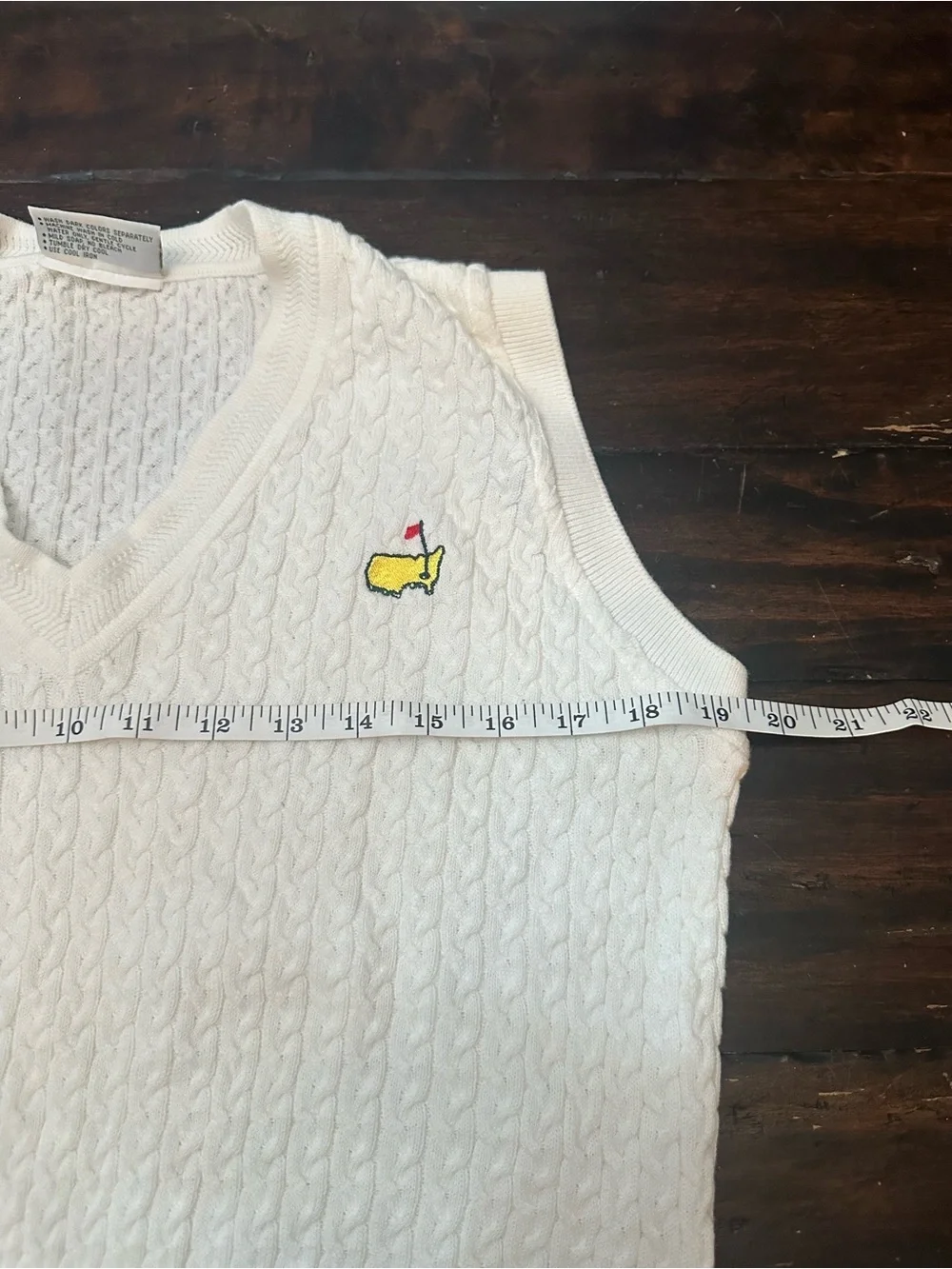Masters Collection Cable Knit Golf Sweater Vest White Size Small 38909